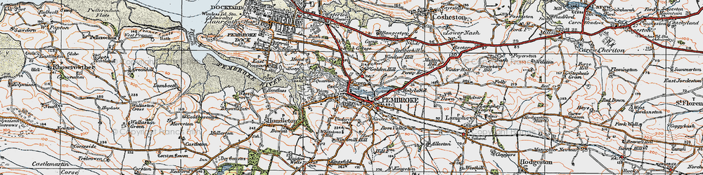 Old map of Pembroke in 1922
