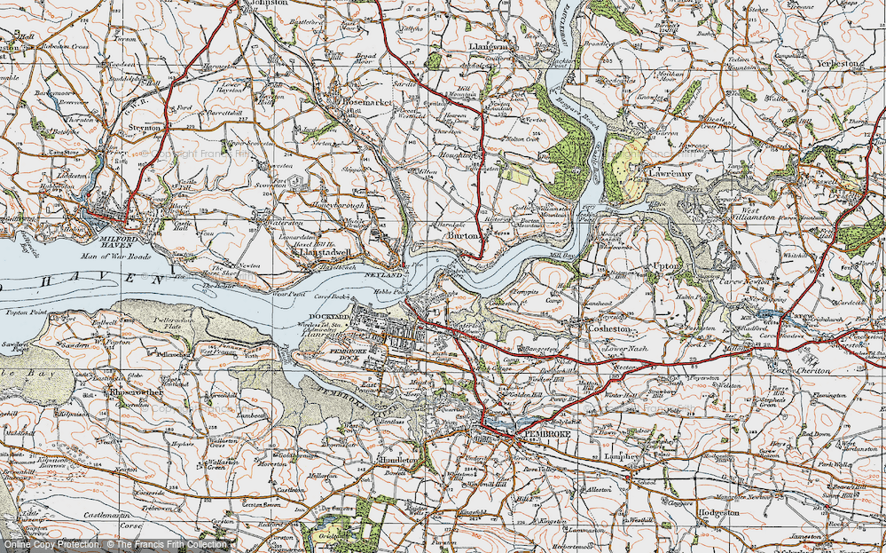 Old Map of Pembroke Ferry, 1922 in 1922