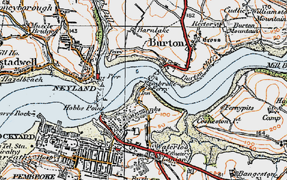 Old map of Pembroke Ferry in 1922