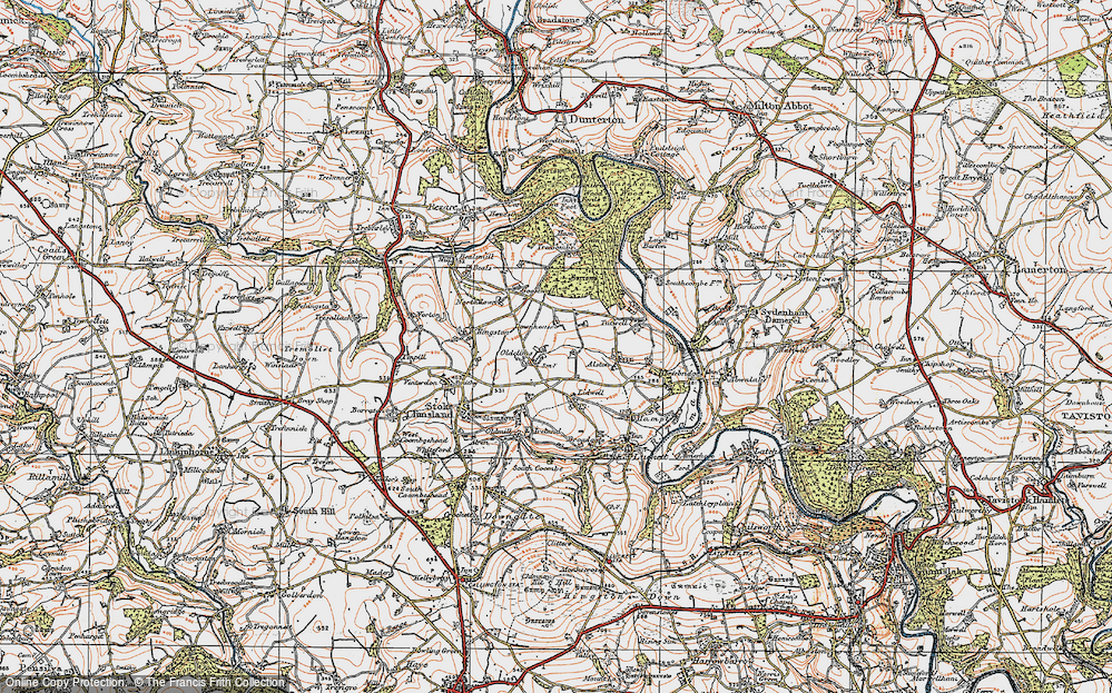 Old Map of Historic Map covering Lidwell in 1919