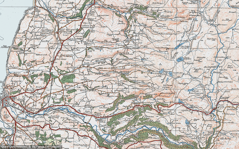 Old Map of Pen-bont Rhydybeddau, 1922 in 1922