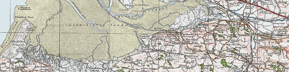 Old map of Pen-caer-fenny in 1923