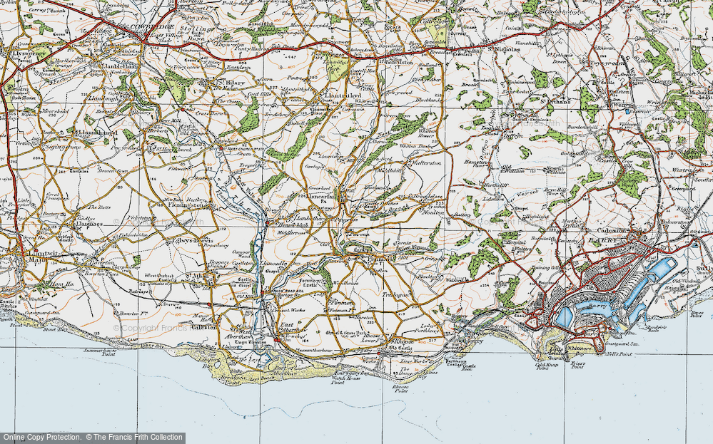 Old Map of Pen-onn, 1922 in 1922