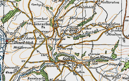 Old map of Pen-onn in 1922