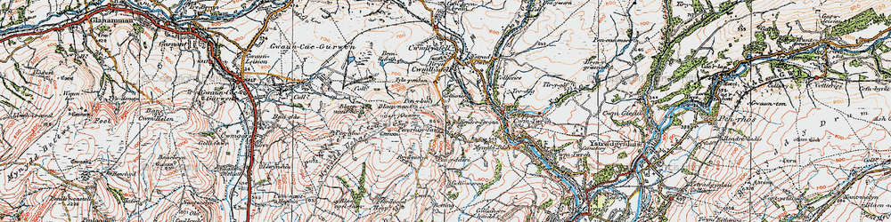 Old map of Pen-Rhiw-fawr in 1923