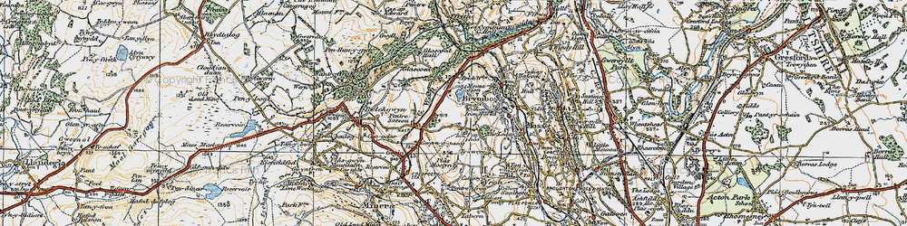 Old map of Pen-rhos in 1921