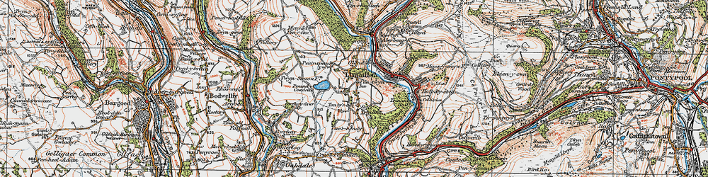 Old map of Pen-twyn in 1919