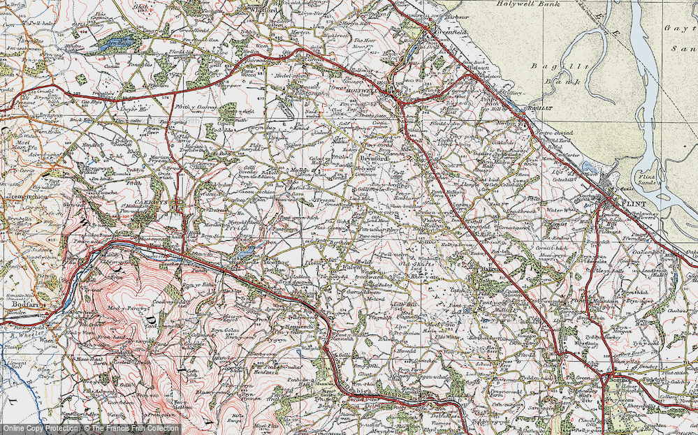 Old Map of Pen-Uchar Plwyf, 1924 in 1924