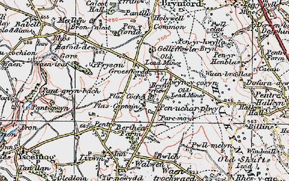 Old map of Pen-Uchar Plwyf in 1924