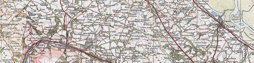 Old map of Pen-Uchar Plwyf in 1924