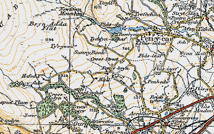 Old map of Bryn- Adda in 1921