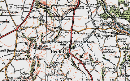 Old map of Bridell in 1923