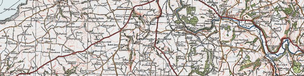 Old map of Bridell in 1923