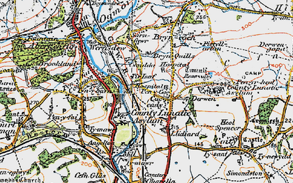 Old map of Pen-y-cae in 1922