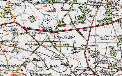 Old map of Rhos in 1924