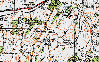 Old map of Ty Harry in 1919