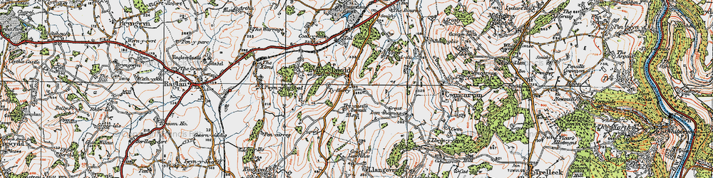Old map of Ty Harry in 1919