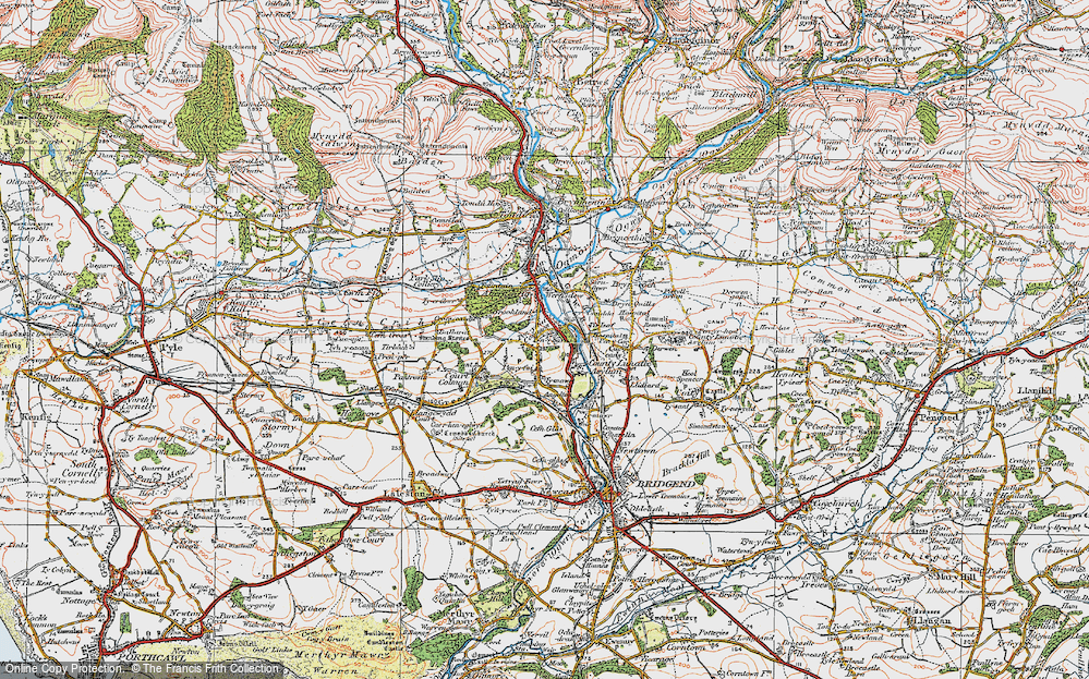 Old Map of Pen-y-fai, 1922 in 1922