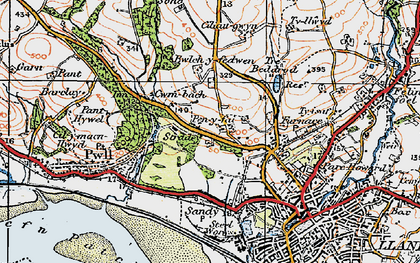 Old map of Pen-y-fai in 1923