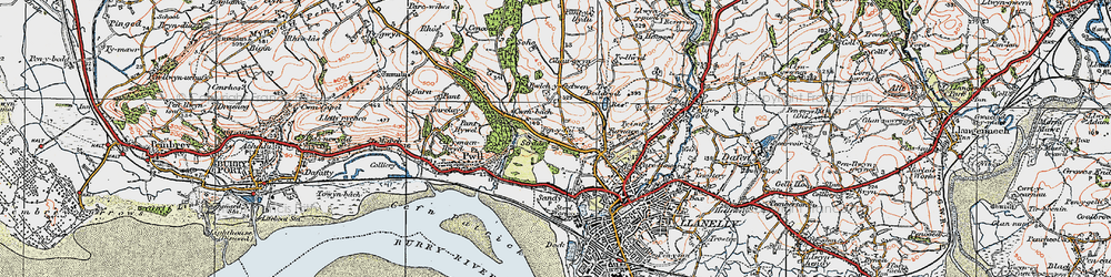 Old map of Stradey Castle in 1923