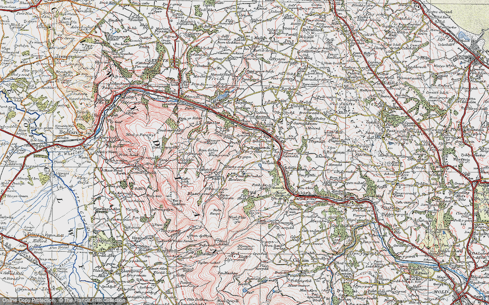 Old Map of Pen-y-felin, 1924 in 1924