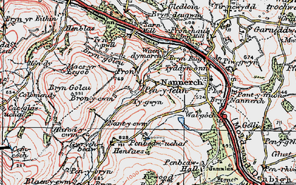 Old map of Pen-y-felin in 1924