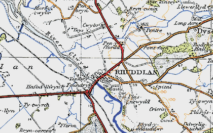 Old map of Pen-y-ffordd in 1922