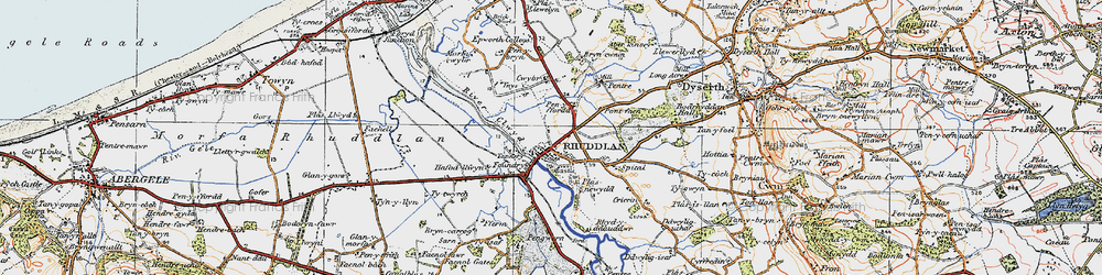 Old map of Pen-y-ffordd in 1922