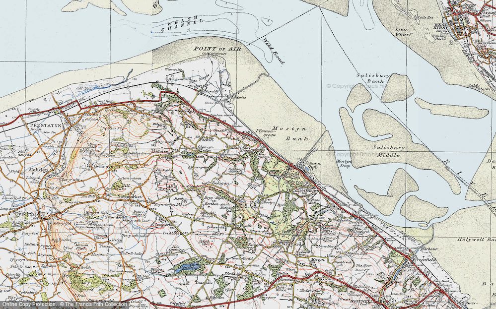 Old Map of Pen-y-ffordd, 1924 in 1924