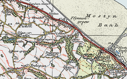 Old map of Pen-y-ffordd in 1924