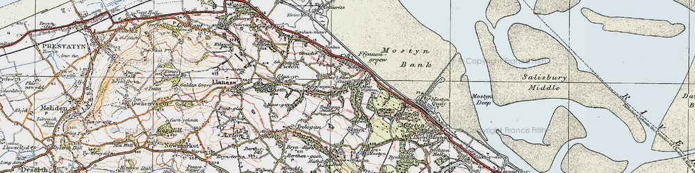Old map of Pen-y-ffordd in 1924