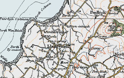 Old map of Bryn Geinach in 1922