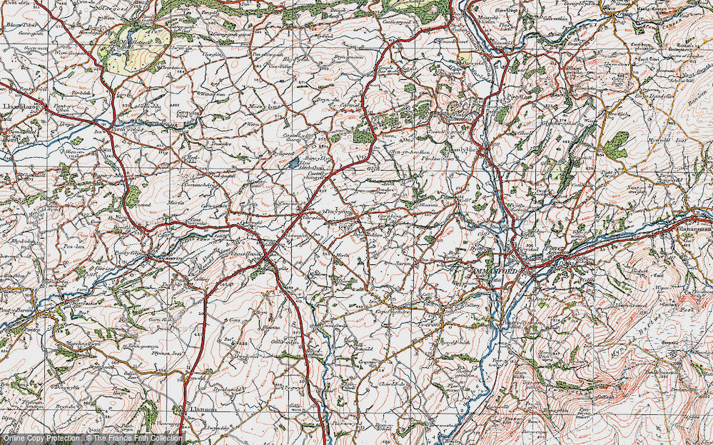 Old Map of Pen-y-groes, 1923 in 1923