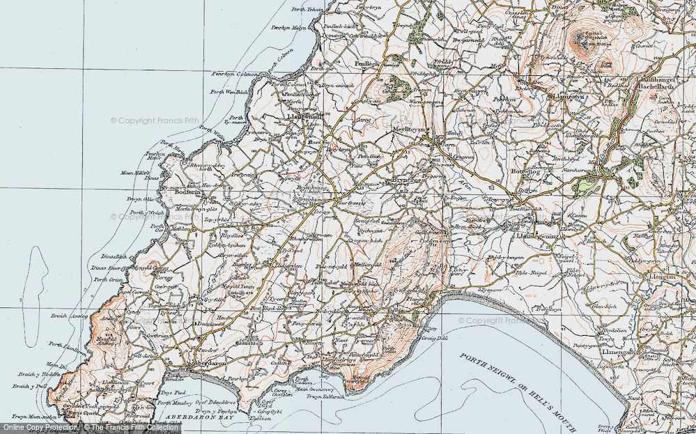 Old Map of Pen-y-groeslon, 1922 in 1922