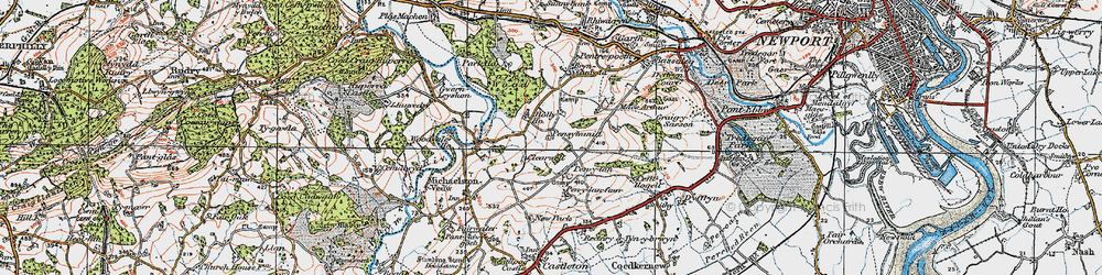 Old map of Pen-y-lan in 1919