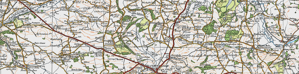 Old map of Pen-y-lan in 1922