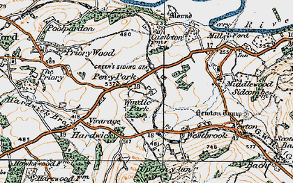 Old map of Pen-y-Park in 1919