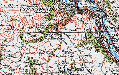 Old map of Pen-y-rhiw in 1922