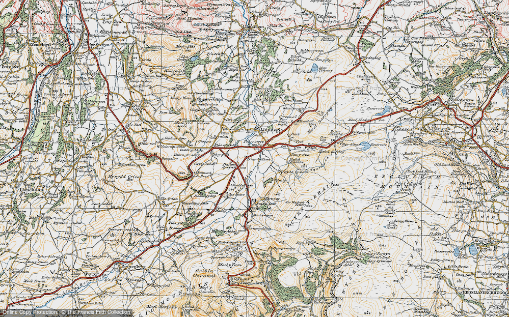 Old Map of Pen-y-stryt, 1921 in 1921