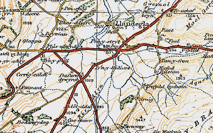 Old map of Pen-y-stryt in 1921