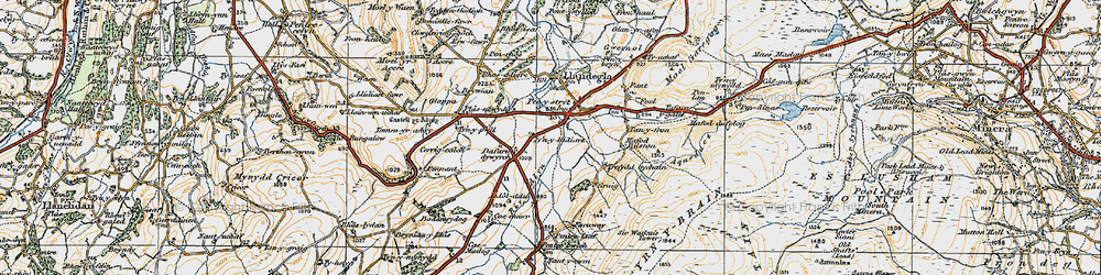 Old map of Bryniau'r-plas in 1921