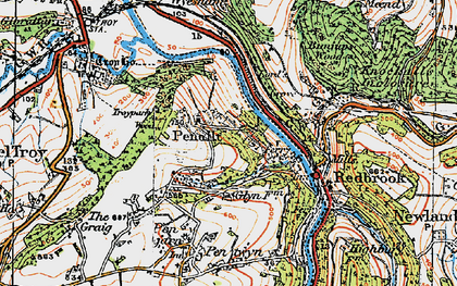Old map of Penallt in 1919