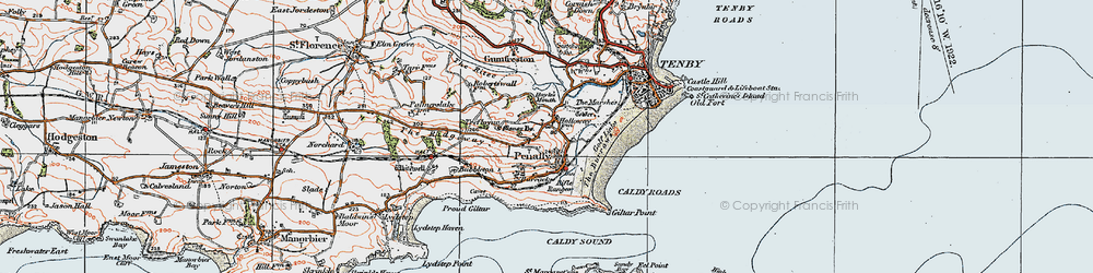 Old map of Penally in 1922