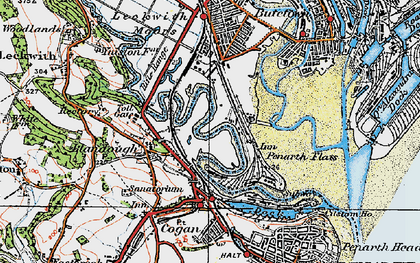 Old map of Penarth Moors in 1919
