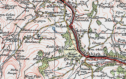 Old map of Penbedw in 1924