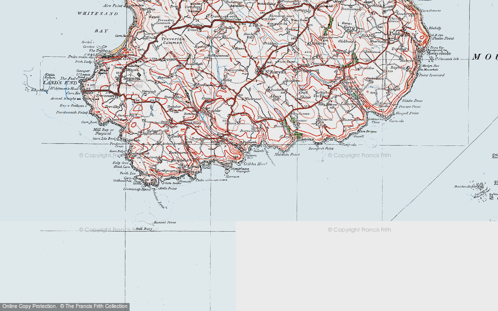 Old Map of Penberth, 1919 in 1919