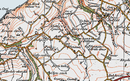 Old map of Penbontrhydyfothau in 1923