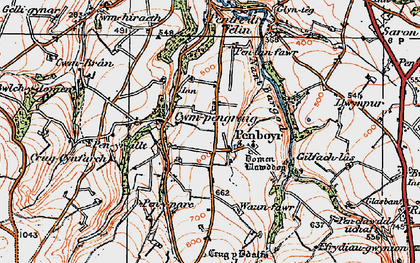 Old map of Tomenlawddog in 1923