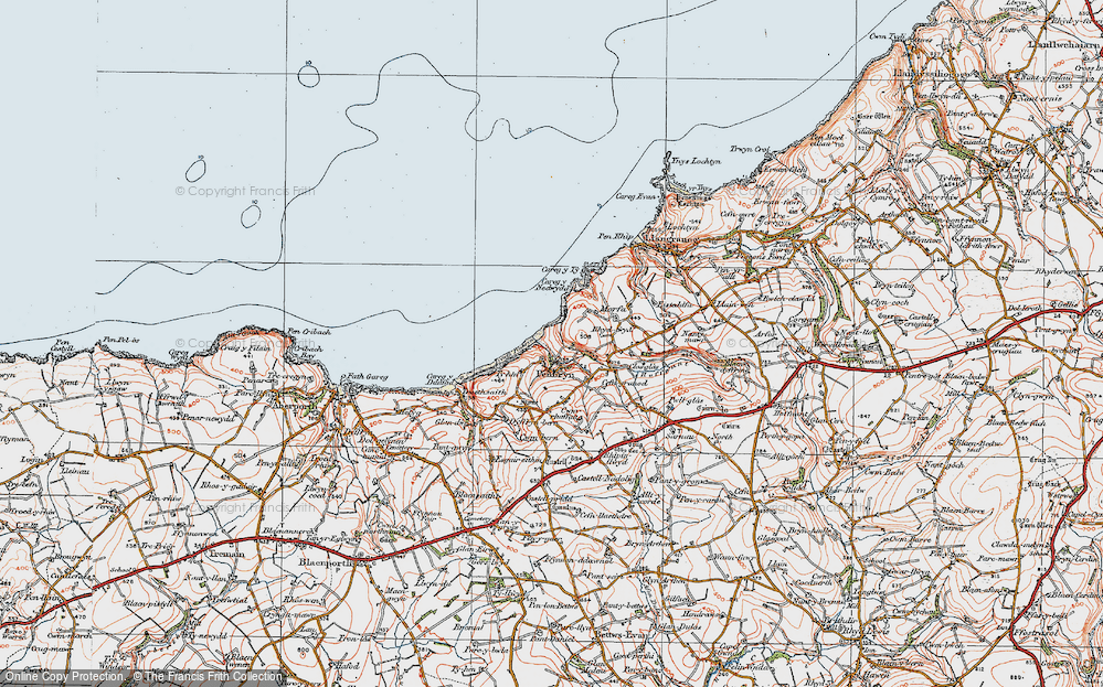 Old Map of Penbryn, 1923 in 1923