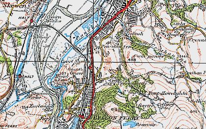 Old map of Pencaerau in 1923